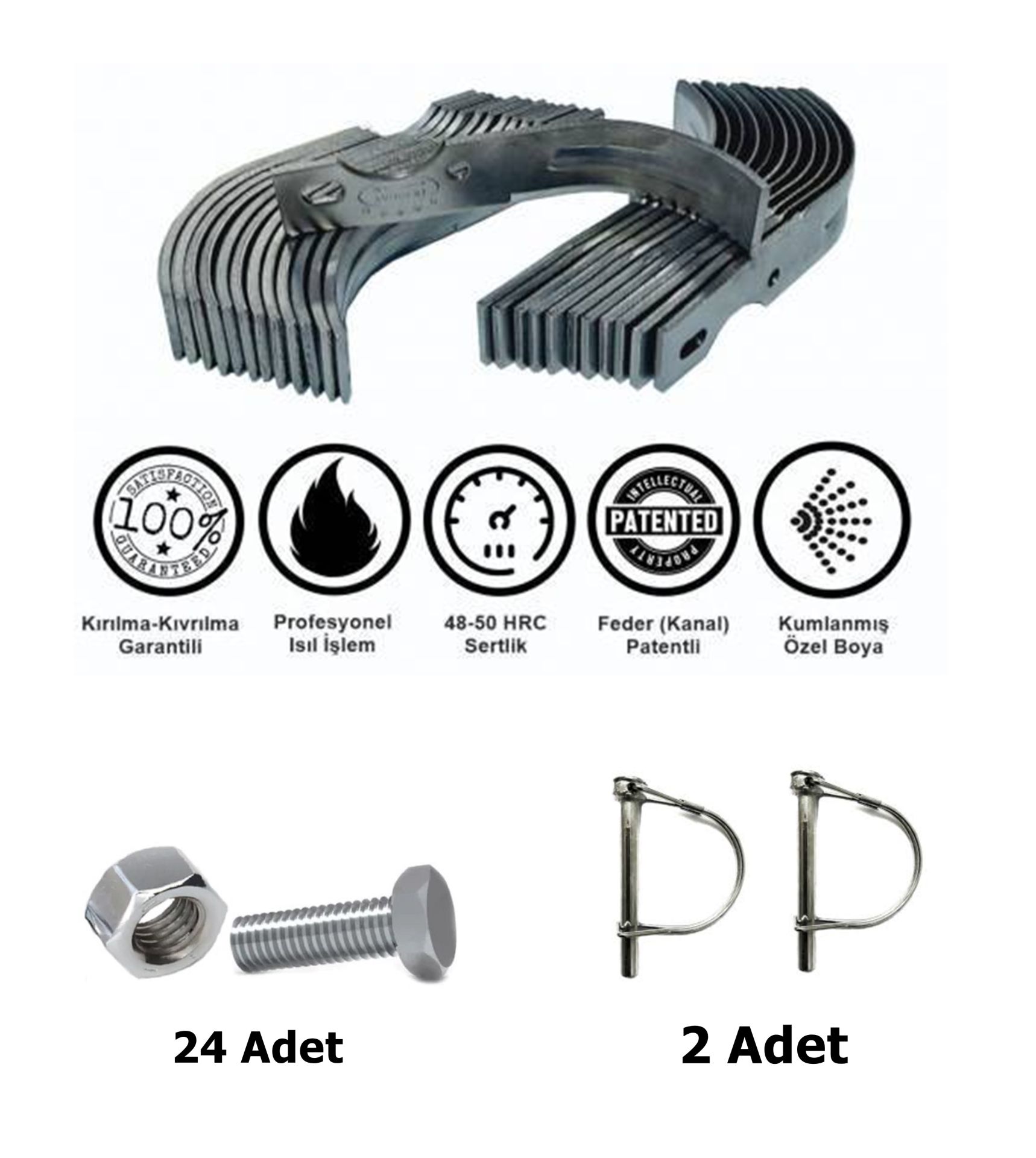 Demiray Federli Benzinli Çapa Makinalarına Uyumlu Bıçak Takım Kiti