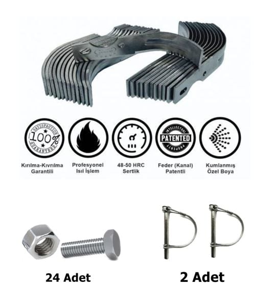 Demiray Federli Benzinli Çapa Makinalarına Uyumlu Bıçak Takım Kiti