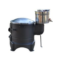 Demiray Büyük Topraklı Sobalı Mangal - Full Semaver Setli