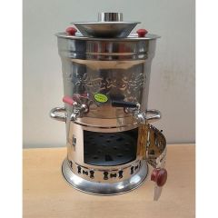 Demiray Büyük Topraklı Sobalı Mangal - Full Semaver Setli