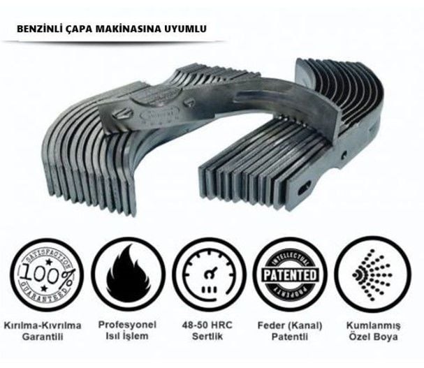 Demiray Federli Yağmur Dizel Çapa Makinası Bıçağı Takımı (26 CM - 24 ADET)