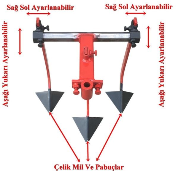 Antrac Benzinli Çapa Makinalarına Uyumlu Demiray 3'lü Kazayak Aparatı