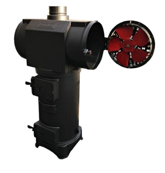 Demiray Küçük Fanlı Soba -Tuğlalı Ev İş Yeri Sobası - Mat Siyah Yanmaz Boyalı