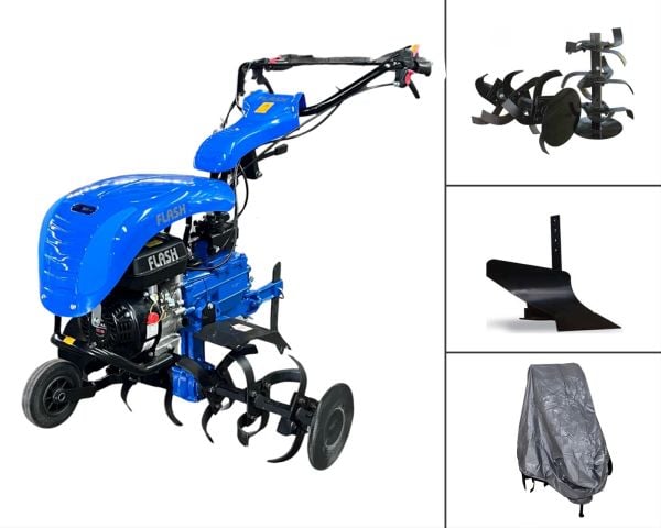 Flash 250 7 Hp Benzinli 2+1 Şanzımanlı Çapa Makinası - Pulluk Branda Seti