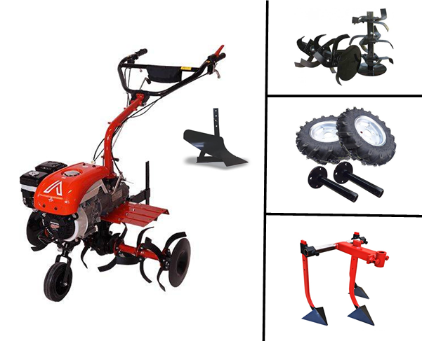 Antrac 200 GO Honda GP200 Motor Çapa Makinası - Demiray 3'lü Kazayak Aparatı - Teker Takımı-Pulluk