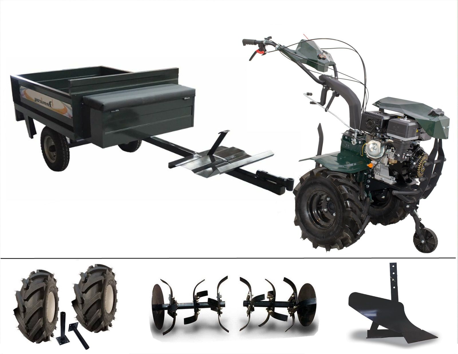 Kaan 36S DELUX 9 HP Benzinli Çapa Makinası- Demiray  Römork 2025 Yeni Dizayn