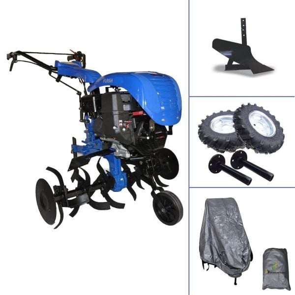 Flash 250  7Hp Benzinli 2+1 Şanzımanlı Çapa Makinası - Teker Takımı - Pulluk - Çapa Kılıfı