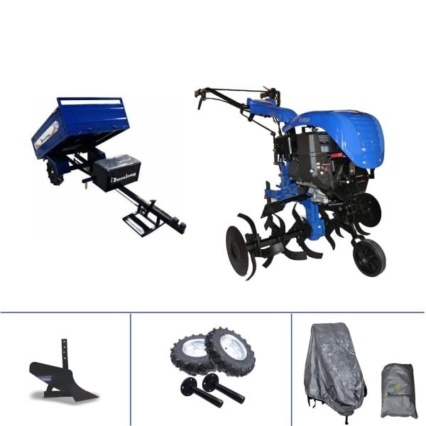 Flash 250 - 7Hp Benzinli 2+1 Şanzımanlı Çapa Makinası - Demiray Manuel Damperli Römork