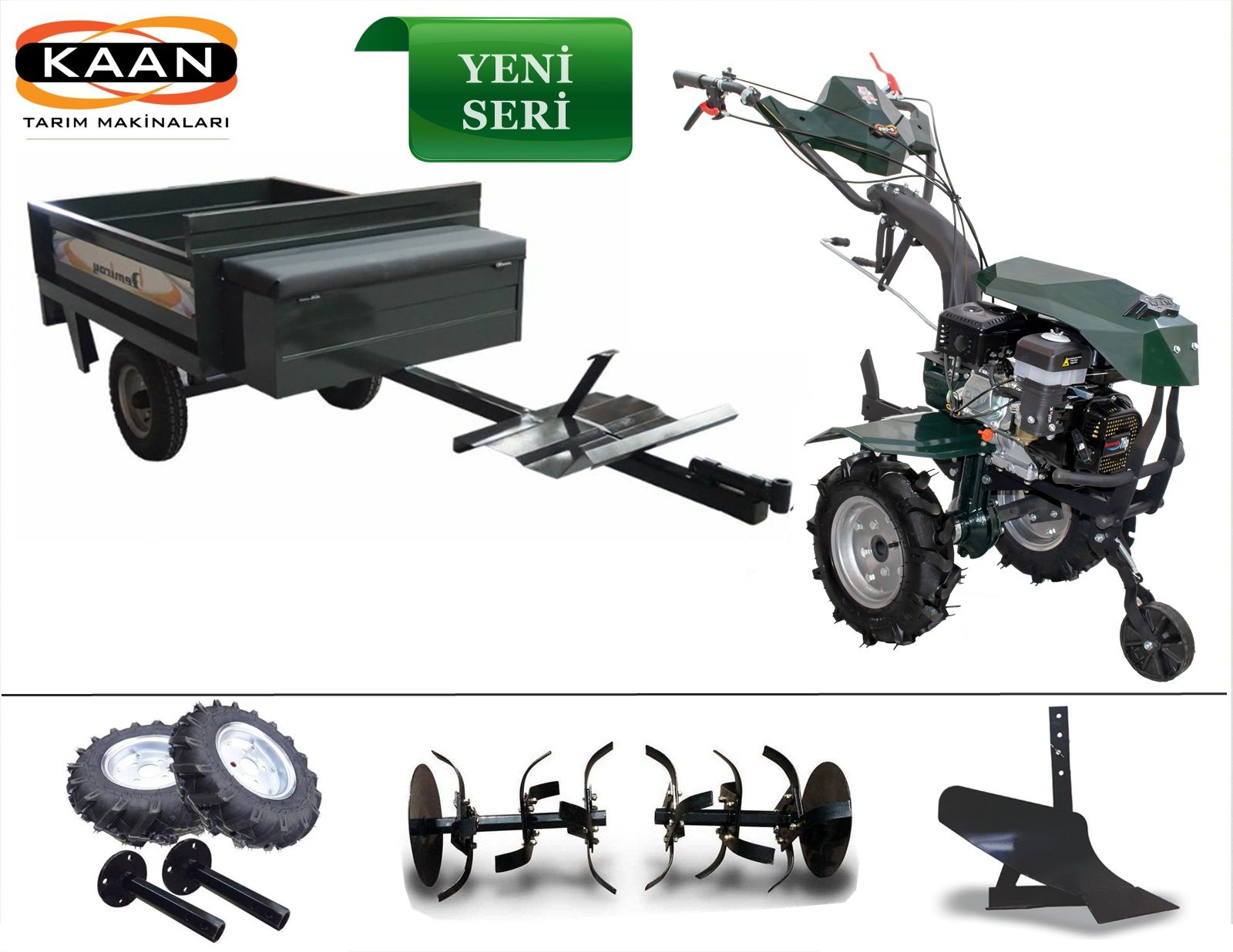 Kaan 250S3 Benzinli Çapa Makinası - 2025 Yeni Dizayn - Demiray Düz Römork