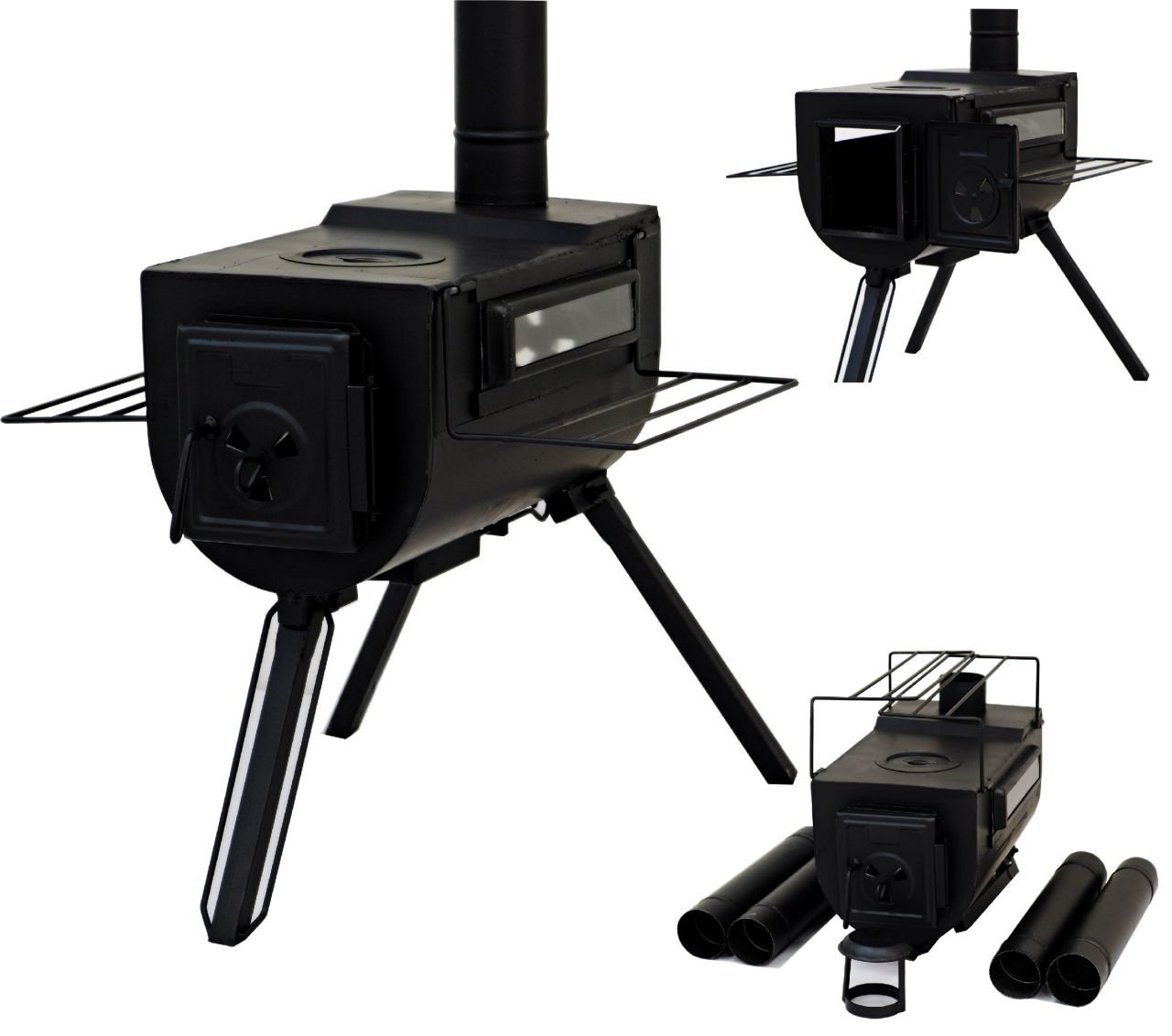 Demiray Yeni Model Camlı Bahçe Kamp Çadır Sobası (Taşıma Çantası Hediyeli)