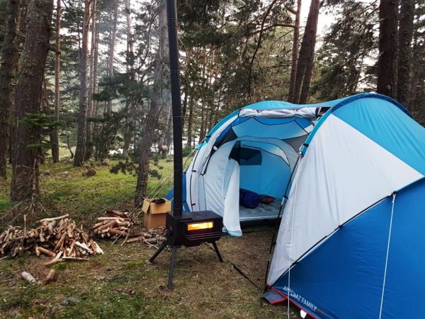 Demiray Yeni Model Camlı Bahçe Kamp Çadır Sobası (Taşıma Çantası Hediyeli)