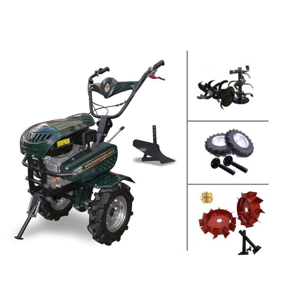 Kaan 23S Benzinli Çapa Makinası - Demiray Demir Teker -Pulluk Seti