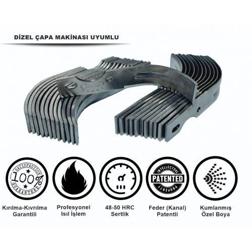 Demiray Federli 12 HP Dizel (28 CM - 24 ADET)  Çapa Makinası Bıçağı Takımı