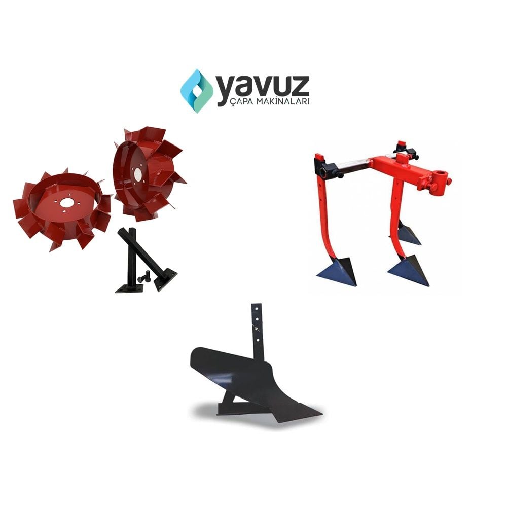 Yavuz Çapa Makinası Benzinli Modellere Uyumlu - Demir Teker Takımı- Kazayak - Pulluk