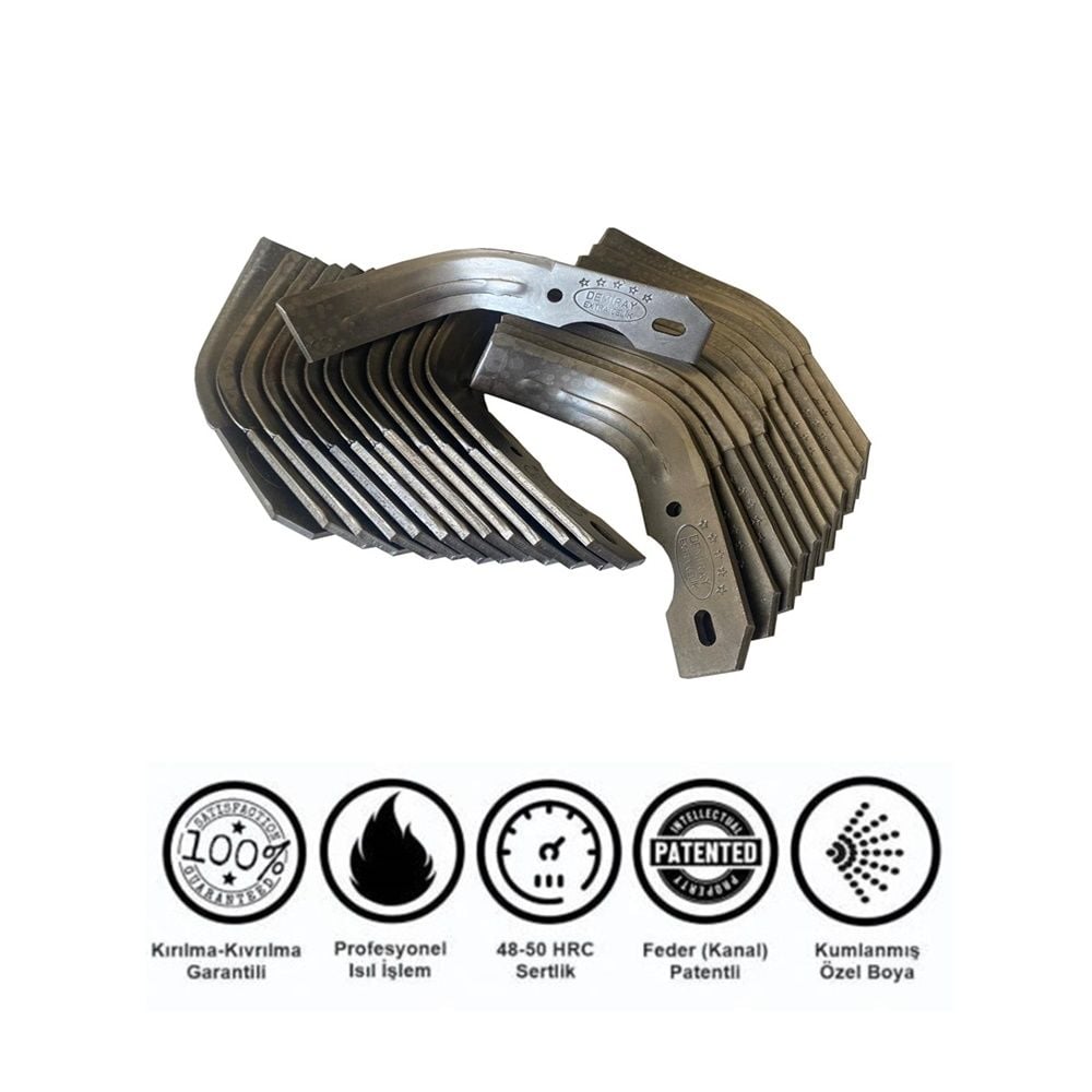 10 HP MOTOR İÇİN DEMİRAY FEDERLİ SÜPER ÇELİK ÇAPA BIÇAĞI-32 ADET-16 SAĞ 16 SOL-ÜRETİCİ FİRMA