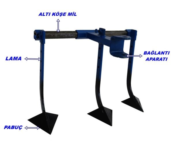 Flash Benzinli Çapa Makinalarına Uyumlu Demiray 3'lü Kazayak Aparatı