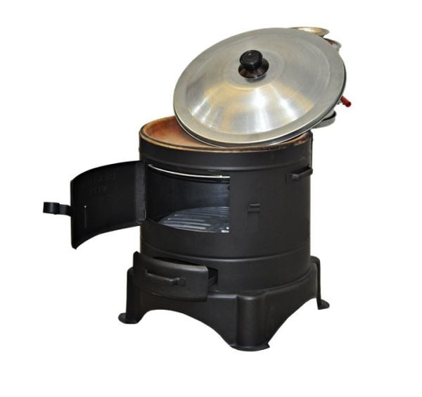 Demiray Büyük Soba Mangal Yarım Semaver Setli -Kavurma Tavası