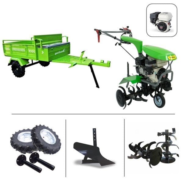 Taral 210 M GP200 Honda Motor Benzinli Çapa Makinası - Demiray Makaslı Römork Kampanyası