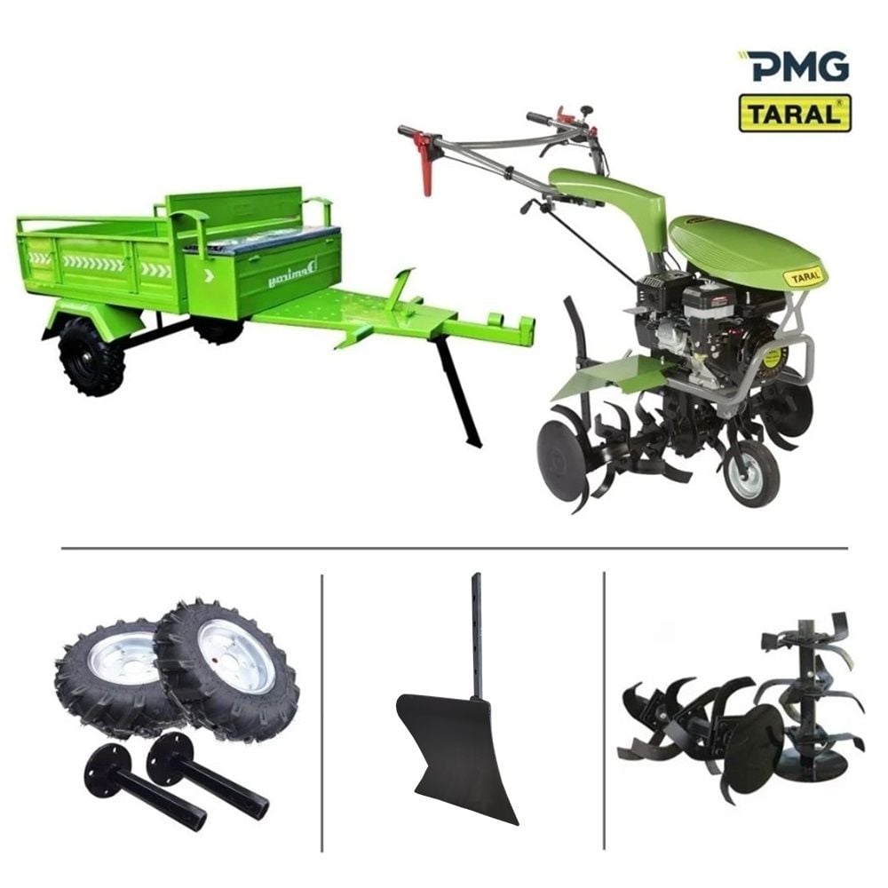 Taral 210 m 7 Hp Benzinli Çapa Makinası-Demiray Makaslı Römork Kampanyası