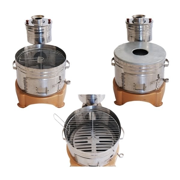 Paslanmaz Krom 9 Parça Mangal (Tel Izgaralı-Kapaklı-Toprak Tandır-Çömlek Güveç-Yarım Semaverli)