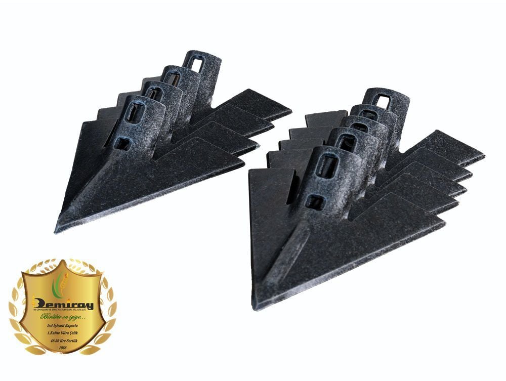 Demiray Çelik 6 MM Kültivatör Pabucu 9 Adet - 24 CM Kaz ayağı Bıçağı