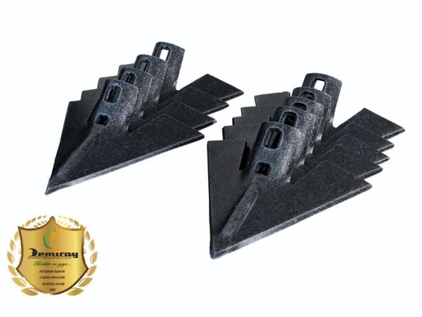 Demiray Çelik 6 MM Kültivatör Pabucu 9 Adet - 24 CM Kaz ayağı Bıçağı