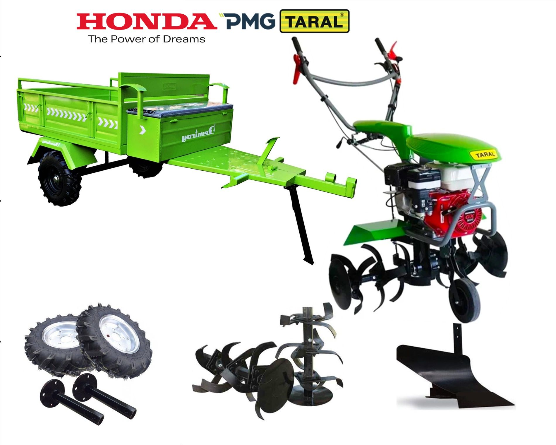 Taral 210 M GX200 Honda Motor Benzinli Çapa Makinası - Demiray Makaslı Römork Kampanyası