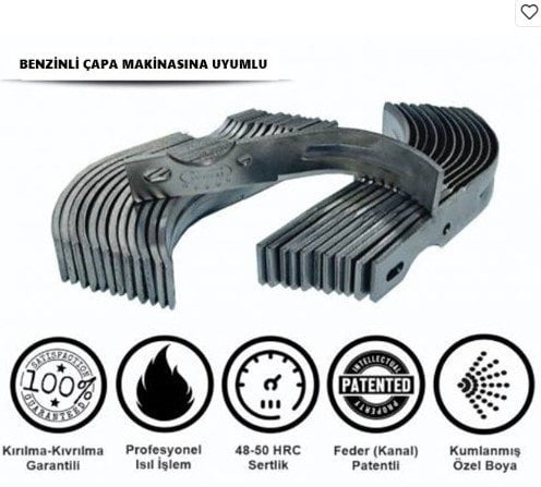 Demiray Federli Bolat Benzinli Çapa Makinası Bıçağı Takımı (24 CM - 24 ADET)
