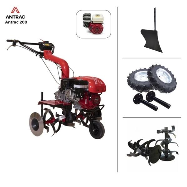 Antrac GX200 Honda 6,5 HP Çapa Makinesi + Teker Takım + Pulluk