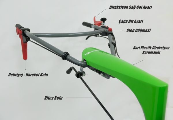 Taral 310M Benzinli Çapa Makinesi 3+1 Vites - 3'lü Kazayak- Teker Takımı - Tekli Pulluk